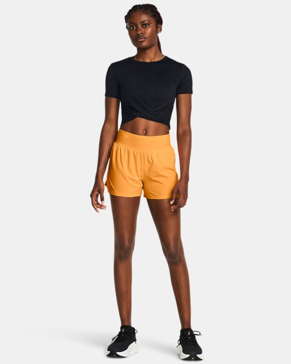 Women's UA Run Stamina 3'' Shorts, Orange, pdpMainDesktop image number 2